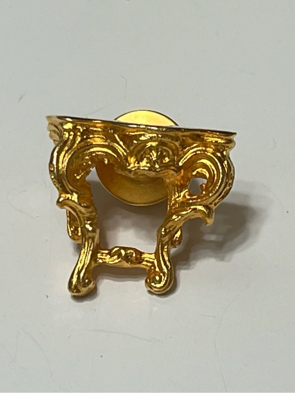 Vintage KARL LAGERFELD Baroque Louis XV Table Tie Tack Pin Brooch Signed